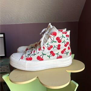 Womens Converse Chuck Taylor All Star Lift High-Top Sneaker Egret / Cherries